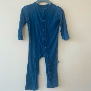 Kickee Pants blue coverall pajamas, size 12-18m